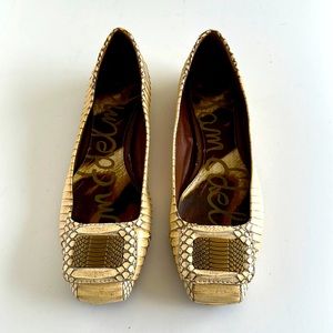 Sam Edelman Jeneva Leather Snakeskin Flats Shoes